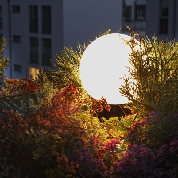 LHG Kugelleuchte, Gartenlampe, D = 25 cm, mit Erdspieß inklusive LED Leuchtmittel 4,5W, dekorativ