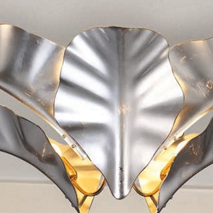 Luxuriöse Tischleuchte - Metall Silber oder mit 24 Karat Gold beschichtet - 3 Glasarten