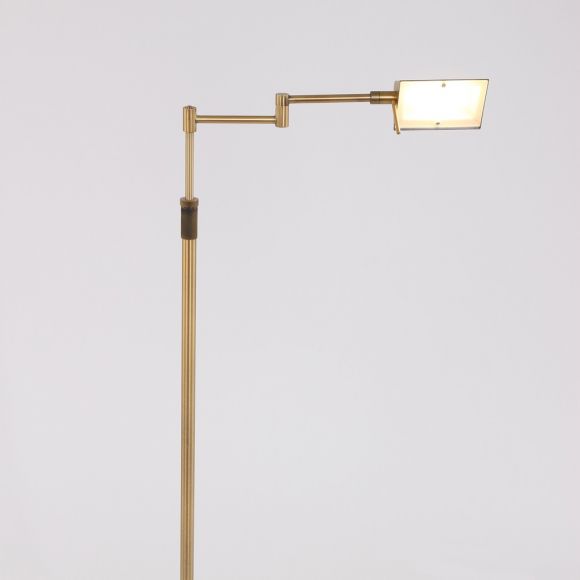 Moderne LED Stehleuchte höhenverstellbar und schwenkbar mit 4-Stufen Tastdimmer, Bronze  – ideal zum Lesen