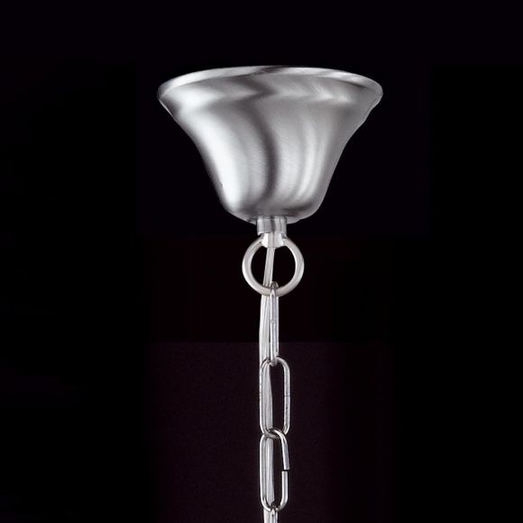 Pendelleuchte mit Alabasterglas 40 cm - Kette mattnickel