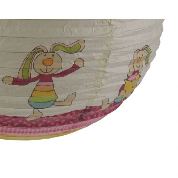 Pendelleuchte Papierballon + Schnurpendel Rainbow Rabbit als Kinderzimmerleuchte