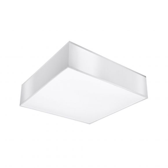 quadratische E27 Deckenleuchte mit Blendschutz aus Stahl 4-flammige Deckenlampe weiß 55 x 55 cm