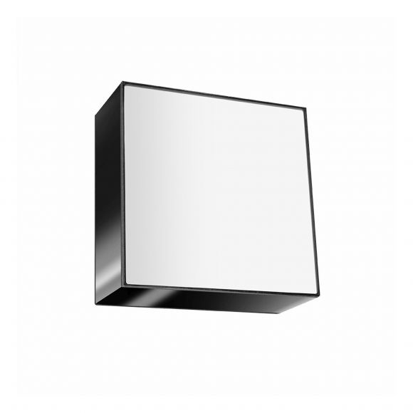 quadratische E27 Wandleuchte mit Blendschutz Wandlampe aus Stahl schwarz 25 x 25 cm