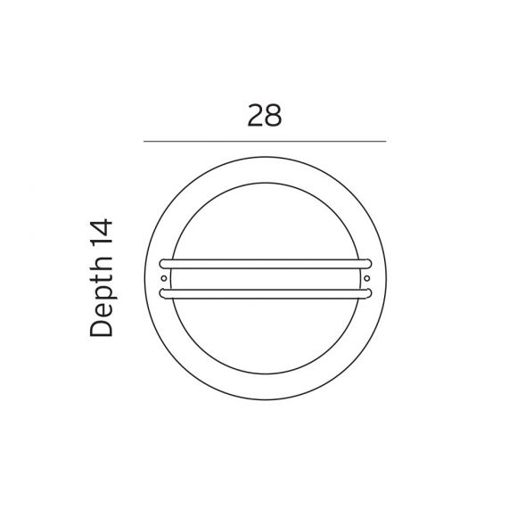 Runde Außenwandleuchte - schwarz - mit weißem Opalkunststoffglas - 28 cm