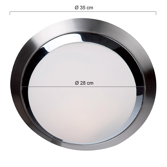 runde LED Badezimmer-Deckenleuchte aus Glas, 1-flammig, IP44 Wasserschutz, silber, D= 35 cm
