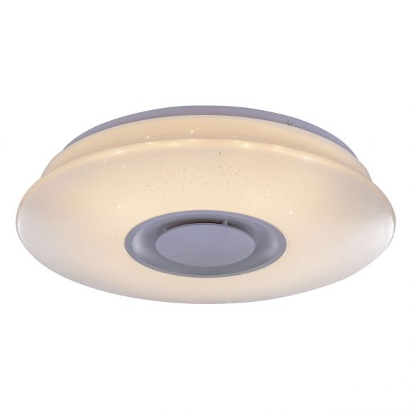 runde LED Deckenleuchte aus Acryl Sternenhimmel Decor Lautsprecherfunktion 5W Bluetooth Deckenlampe weiß ø 36 cm