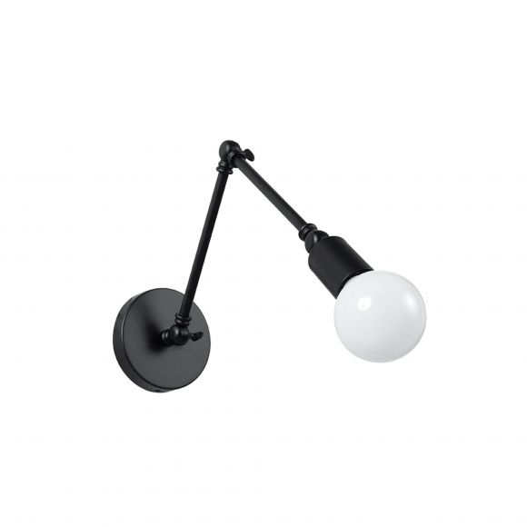 schwenkbare E27 Wandleuchte im Industrial-Style Wandlampe mit Gelenkarmen schwarz in 2 Varianten erhältlich