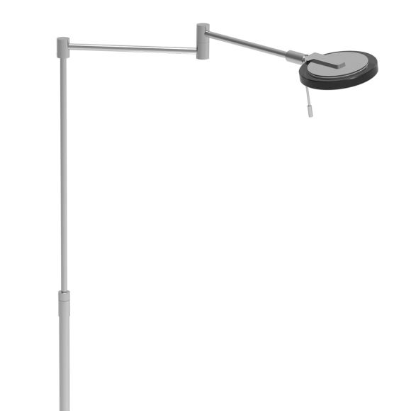 schwenk- und höhenverstellbare LED Stehleuchte dimmbare Leseleuchte Rauchglas Ring Stehlampe Höhe 108-148 cm