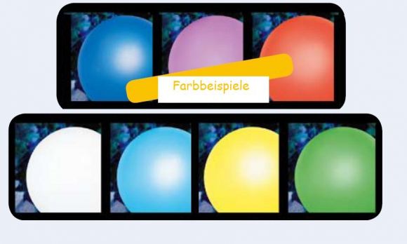 Schwimmfähige LED-Solar Kugelleuchte wählbar in verschiedenen Farben