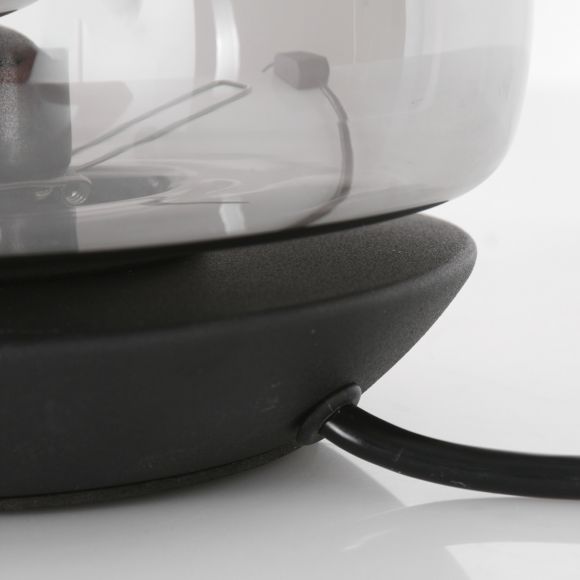 Smart Home runde Tischleuchten rustikale Tischlampe schwarz mit Schalter ø 16.5 cm 16.5 x 16.5 cm