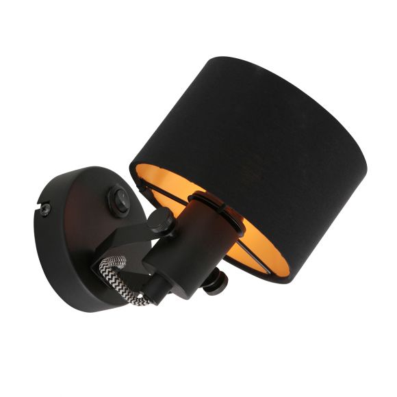Smart Home schwenkbare runde E27 Wandleuchten Wandlampe schwarz 15 x 13 cm