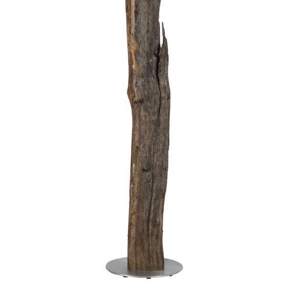 Stehleuchte, Stoffschirm, Weiß, D= 38cm, Naturzaunholz, Schnurschalter