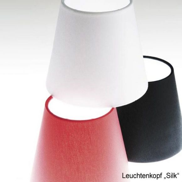 Top Light Buchstütze Light On Blattsilber, Kopf Silk rot, Flexarm 30cm Chrom