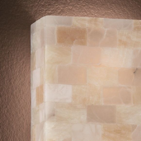 Wandleuchte in Amber komplett handgearbeitet aus Alabasterglaselementen