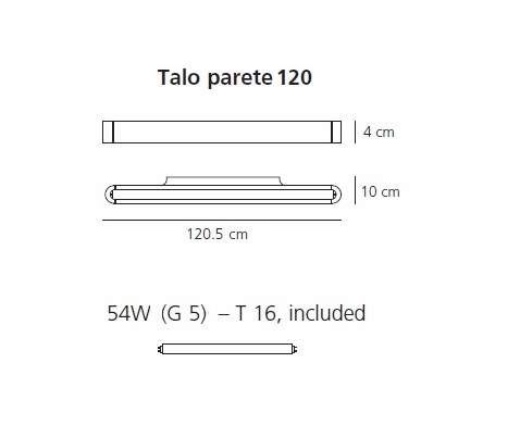Artemide Talo Parete 120 in Weiß oder Silbergrau wählbar