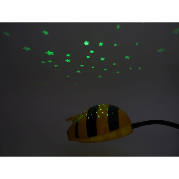 dimmbare LED Tischleuchte Kinderleuchte mit Projektionsnachtlicht und Memory Funktion Tischlampe mit Schalter Starbee Biene