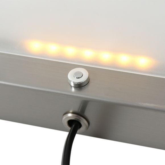 Dimmbare LED Wandleuchte aus Stahl und Glas, silber, 1-flammig, Farblichtsteuerung, inkl. LED 6W