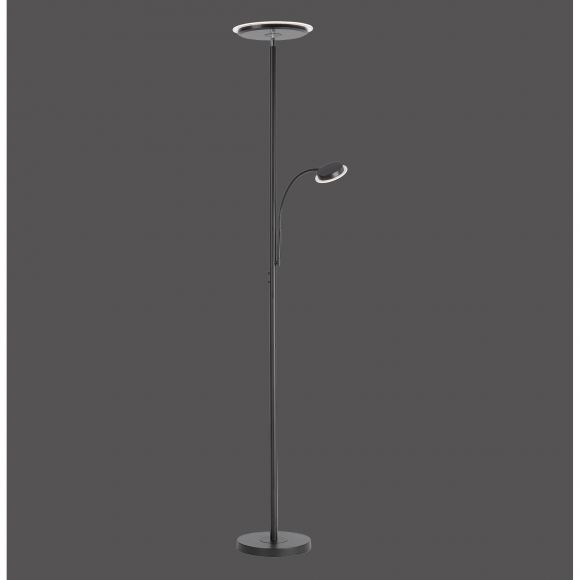 dimmbare schwenkbare höhenverstellbare runde LED Stehleuchte  matt Stehlampe schwarz mit Schalter ø 59 cm