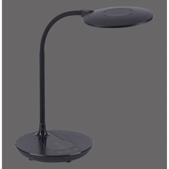 dimmbare schwenkbare runde LED Tischleuchte mit CCT-Lichtfarbsteuerung matt Tischlampe schwarz