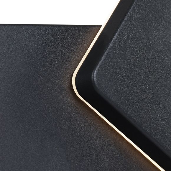 Drehbare Außen-Wandleuchte aus Aluminium, schwarz, indirektes Licht, IP54, eckig, inkl. LED 6W