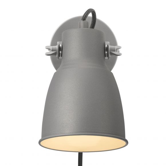 E27 Wandleuchte Industrial-Style und skandinavische  Wandlampe Grau mit Schalter ø 125 cm