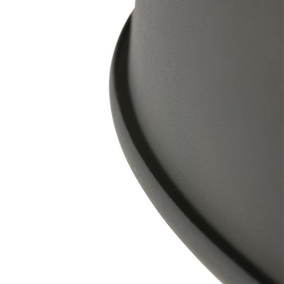 hellgraue Pendelleuchte mit Metallschirm und Holzakzent, höhenverstellbare Hängelampe, 1-flammig, E27