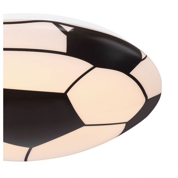 Kinderleuchte runde LED Deckenleuchte aus Acryl Fußballdekor Deckenlampe schwarz ø 36 cm