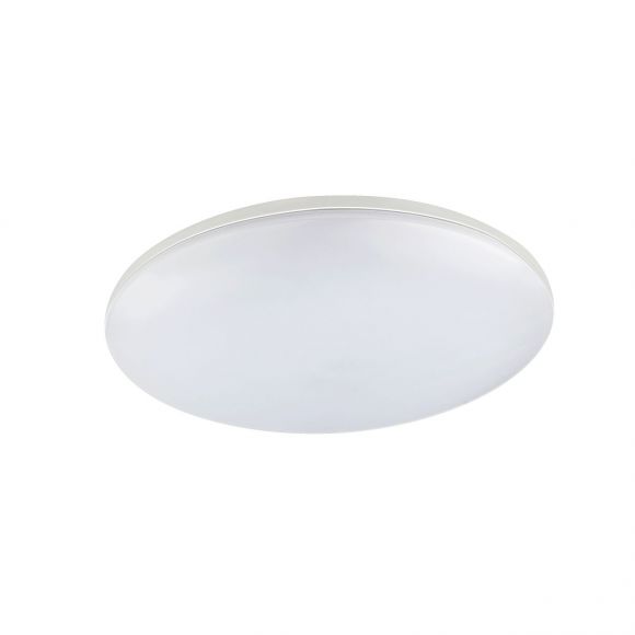 LED Außen Deckenleuchte opal rund Außen Deckenlampe silberfarben ø 33 cm IP54 warmweiß