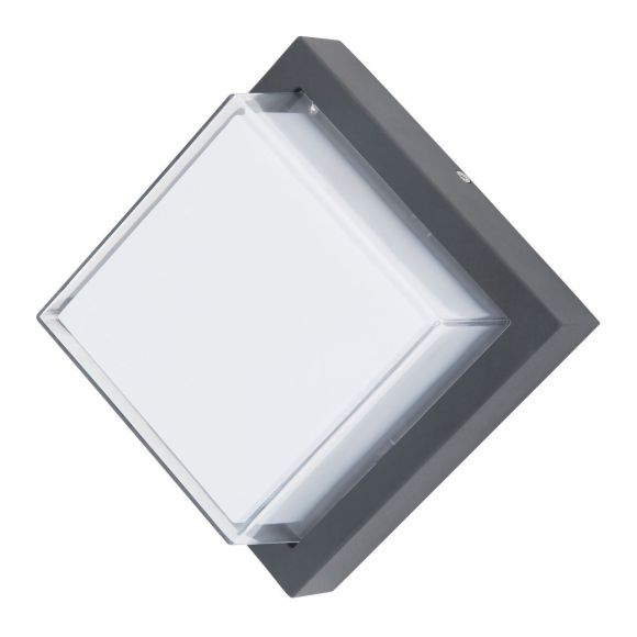 LED Außenwand- oder Deckenleuchte aus Aluminiumdruckguss opal satiniert quadratisch Außenlampe IP55