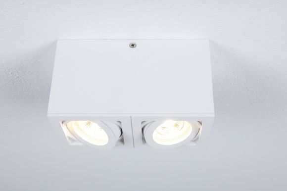 LED Deckenlampe, 2-flammig, weiß, Spots schwenkbar, LED warmweiß
