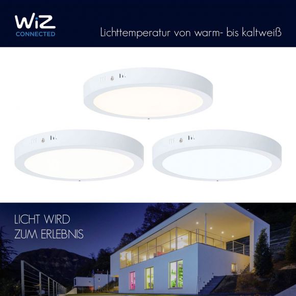 LED Deckenleuchte, 29,5 cm, Smart Home, Lichtfarbe steuerbar, weiß
