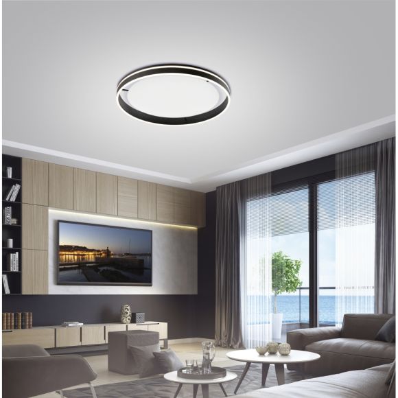 LED Deckenleuchte Q-VITO, anthrazit, Smart Home, rund, Fernbedienung 2 Größen