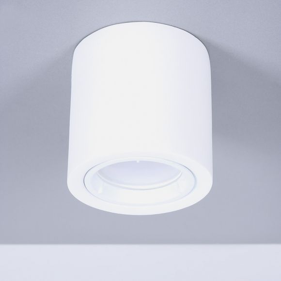 LED Deckenleuchte, Gips, weiß, rund, D 7,5 cm, inkl. LED warmweiß