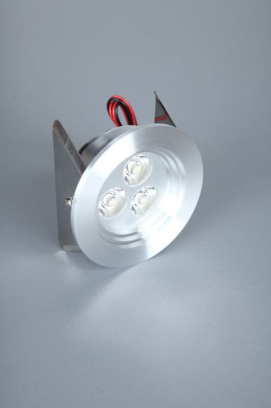 LED Einbauspot, Aluminium, rund, inkl. LED 3 x 1W warmweiß