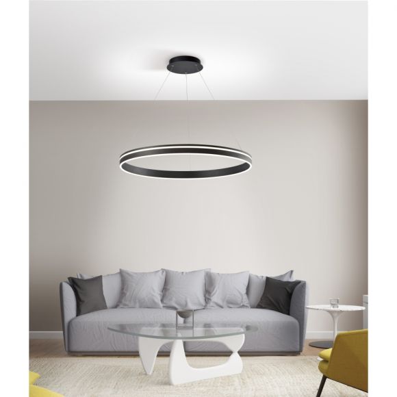 LED Pendelleuchte Q-VITO anthrazit, Smart Home, Fernbedienung, 79,4 cm