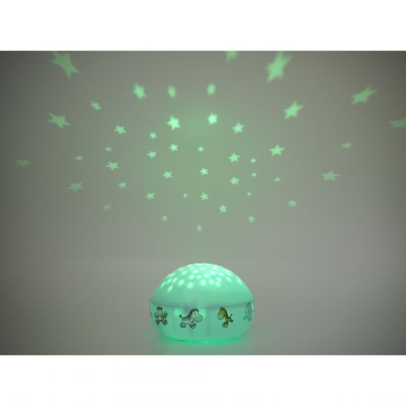 LED Projektions-Nachtlicht Kinderleuchte mit Farbwechsler und Abschaltautomatik Wilde Tiere