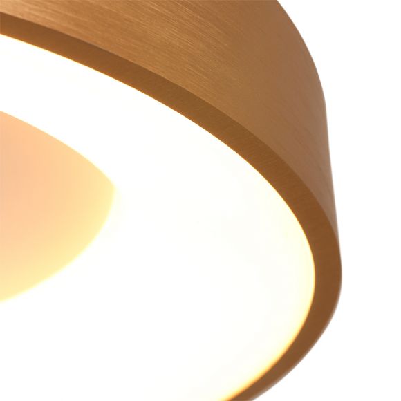 LED runde Deckenleuchte mit Blendschutz in matt gold Deckenlampe 40 Watt Warmweiß ø 48 cm