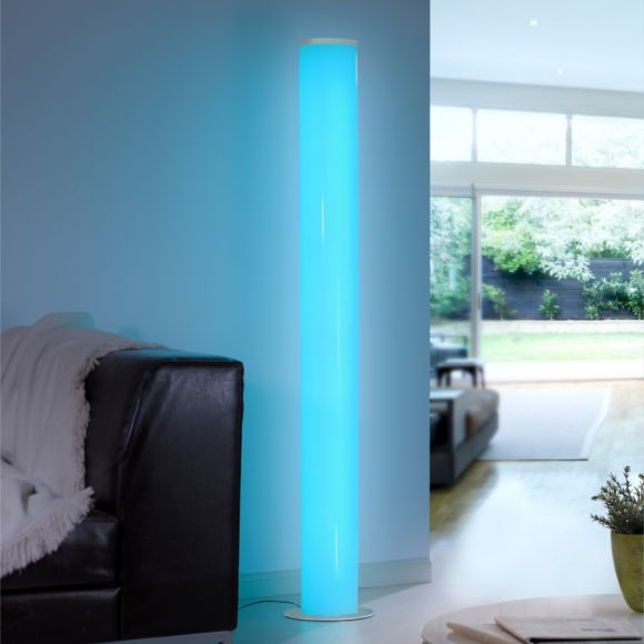 LED Stehleuchte, Röhre, Smart Home, Fernbedienung, Kunststoff, H 150cm