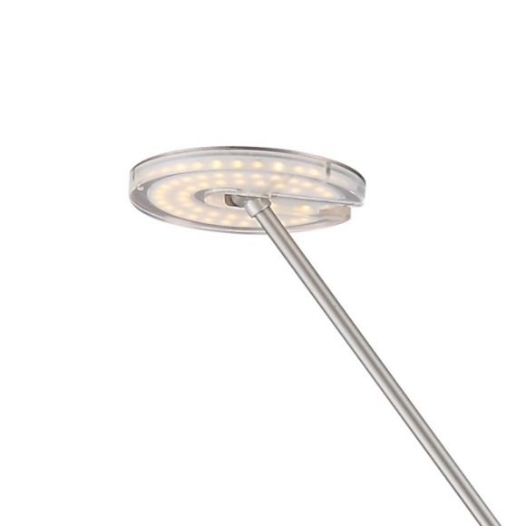LED-Deckenfluter, Lesearm, Nickel matt, getrennt schaltbar, 175cm hoch