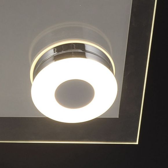 LED-Deckenleuchte Chrom /Glas - 4 x 6Watt LED