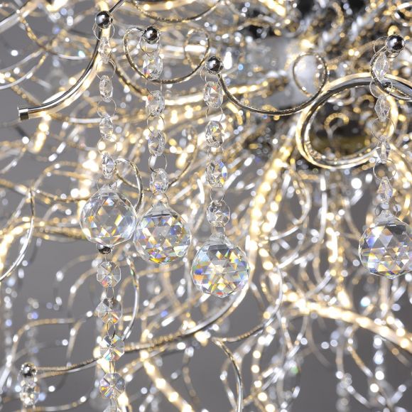 LED-Pendelleuchte Nelli mit dekorativem Glasbehang