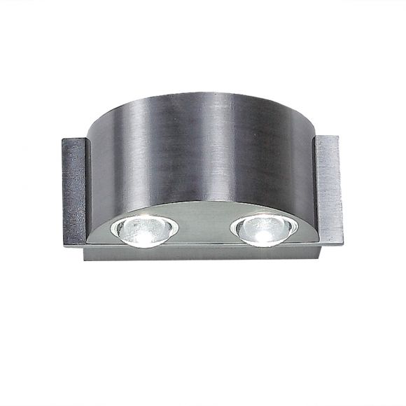 LHG LED Up & Down Wandleuchte aus Aluminium halbrund mit 4 Linsen für besonderen Lichteffekt IP44  für Innen und Außen
