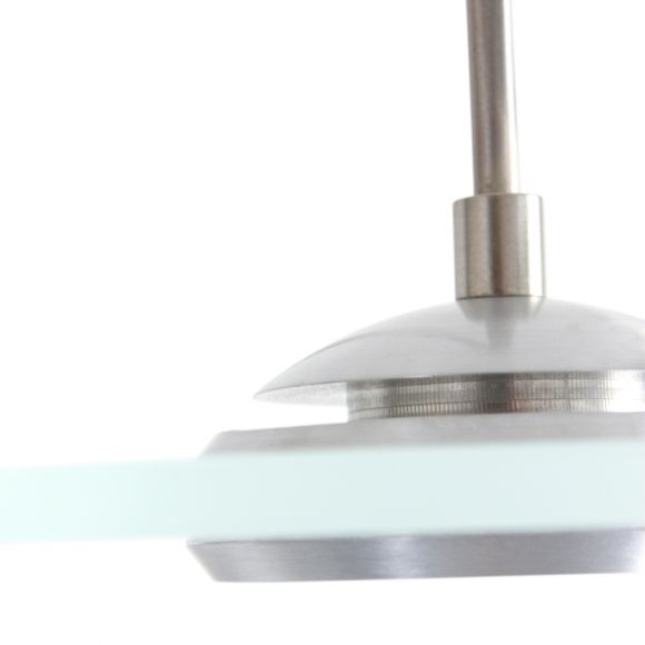 moderne LED Wandleuchte mit scheibenförmigem Schirm und gebogenem Arm, silber, dimmbar, 1-flammig