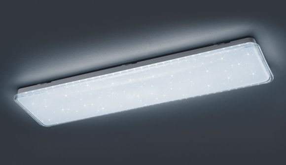 Moderne LED-Deckenleuchte 60W, 110x30 cm, CCT Farbwechsel, Starlight-Effekt