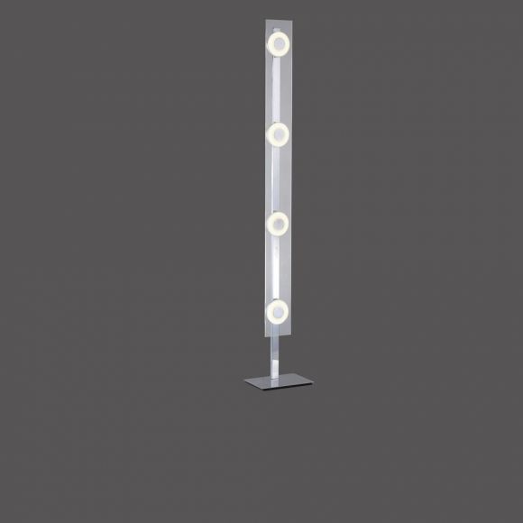 Moderne LED-Stehleuchte Chrom/Glas - inklusive 4x6Watt LED