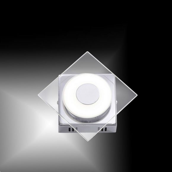 Moderne LED-Wandleuchte Chrom /Glas - 1x6Watt LED