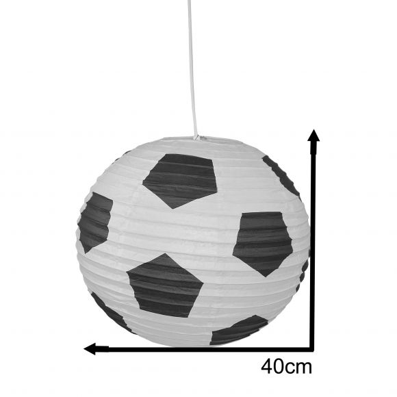 Pendelleuchte Papierballon + Schnurpendel Fußball als Kinderzimmerleuchte