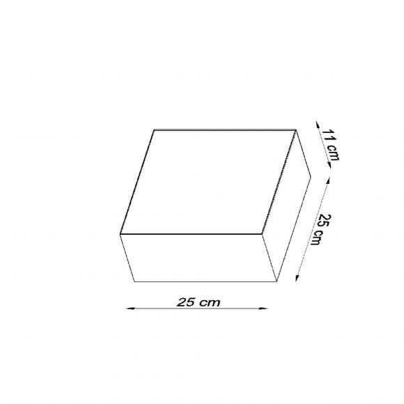 quadratische E27 Wandleuchte mit Blendschutz Wandlampe aus Stahl schwarz 25 x 25 cm