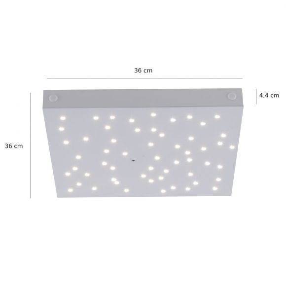 quadratisches LED Deckenpanel 36x36cm mit Fernbedienung, CCT RGB, 10W