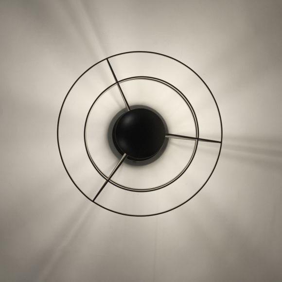 runde E27 Deckenleuchte  matt Deckenlampe schwarz ø 28 cm skandinavisch Cage-Light